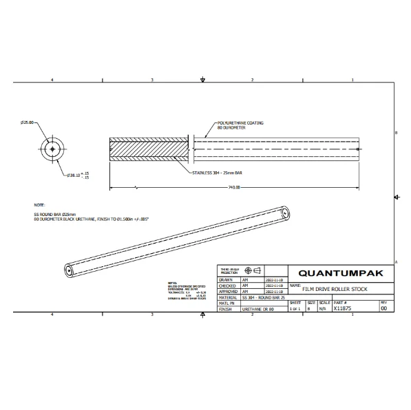 Manufacturer Custom rubber roller X11875
