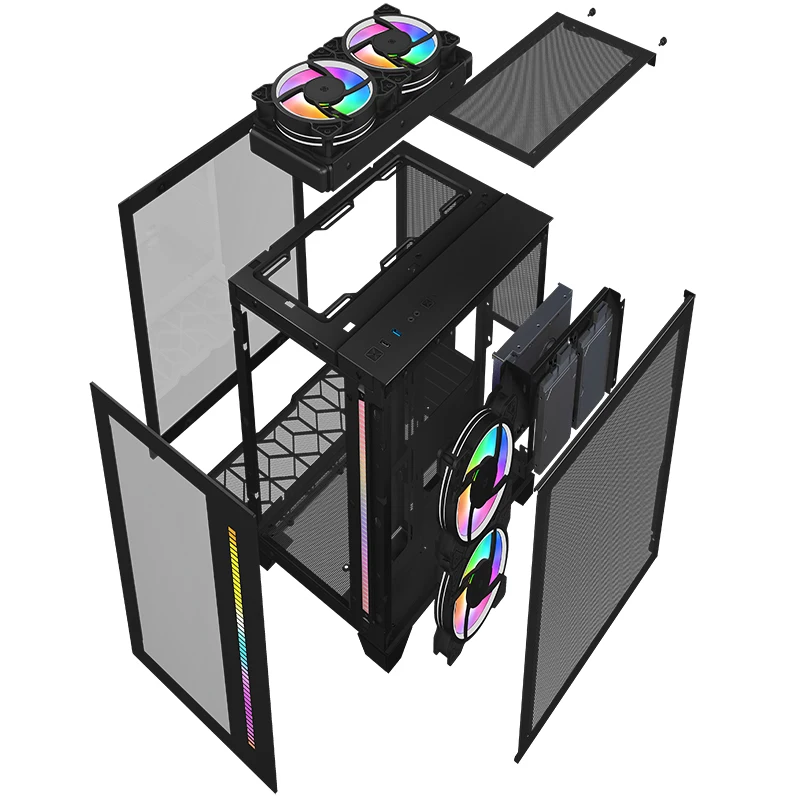 Gabinet Gamer Micro ATX Case PC Gaming Computer Cases & Towers with Tempered Glass