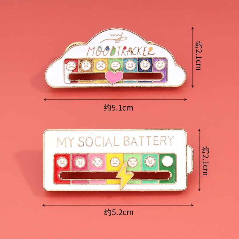 Mood conversion energy brooch Personalized sliding social energy metal badge male and female expression brooch Pin jewelry