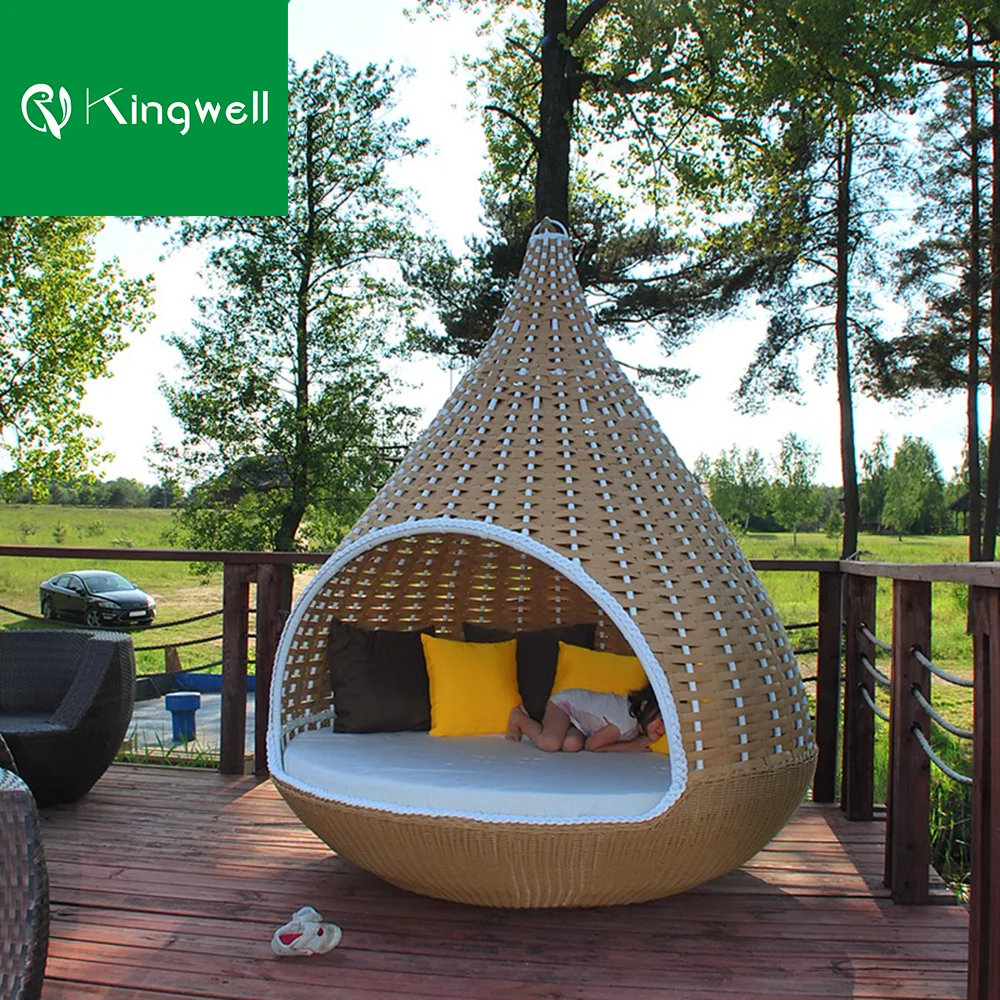 Роскошная Мебель для двора и сада, плетеный шезлонг из ротанга, открытый пляж, бассейн, с птичьим гнездом, шезлонг