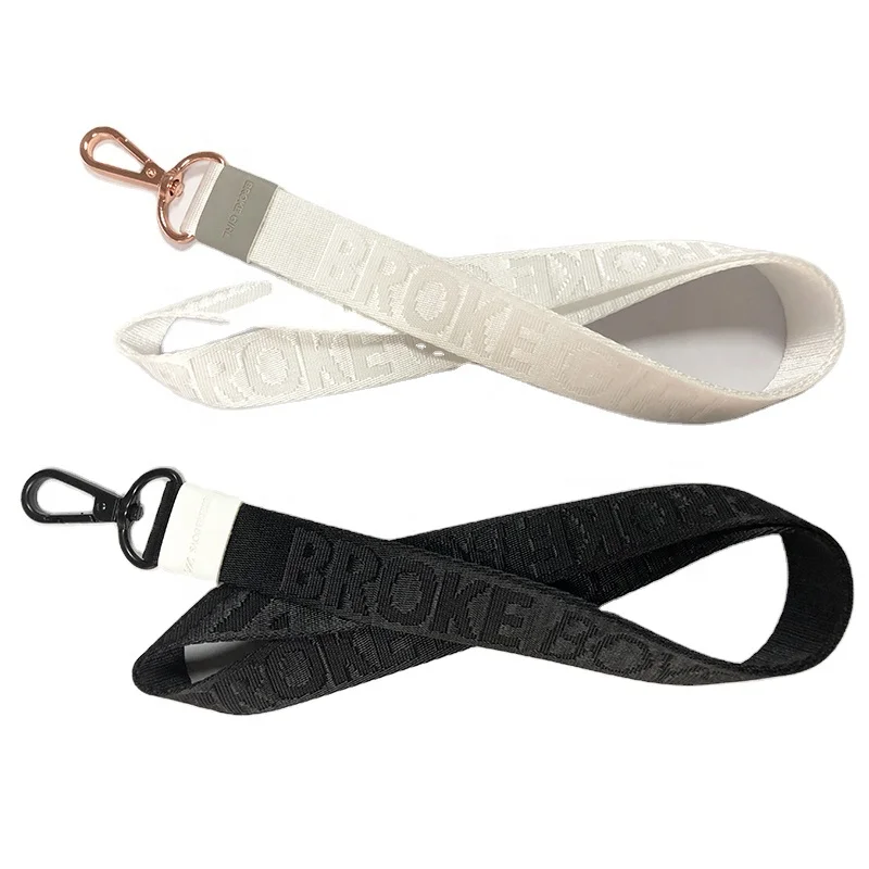 
Custom Logo High Quality Thick Polyester Woven Lanyard With Metal Buckle 