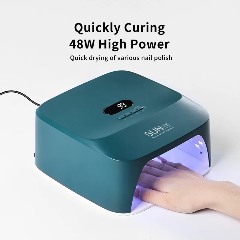 Professional Home Use Plastic Nail Dryer with UV LED Paint Cure Lamps 4 Timer Setting Comfortable Eye Contact 48W Power Supply