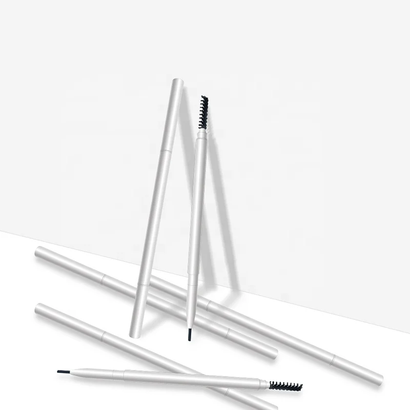 Custom private label  eyebrow pencil for eye brow makeup telescopic vegan white  slender eyebrow pencil