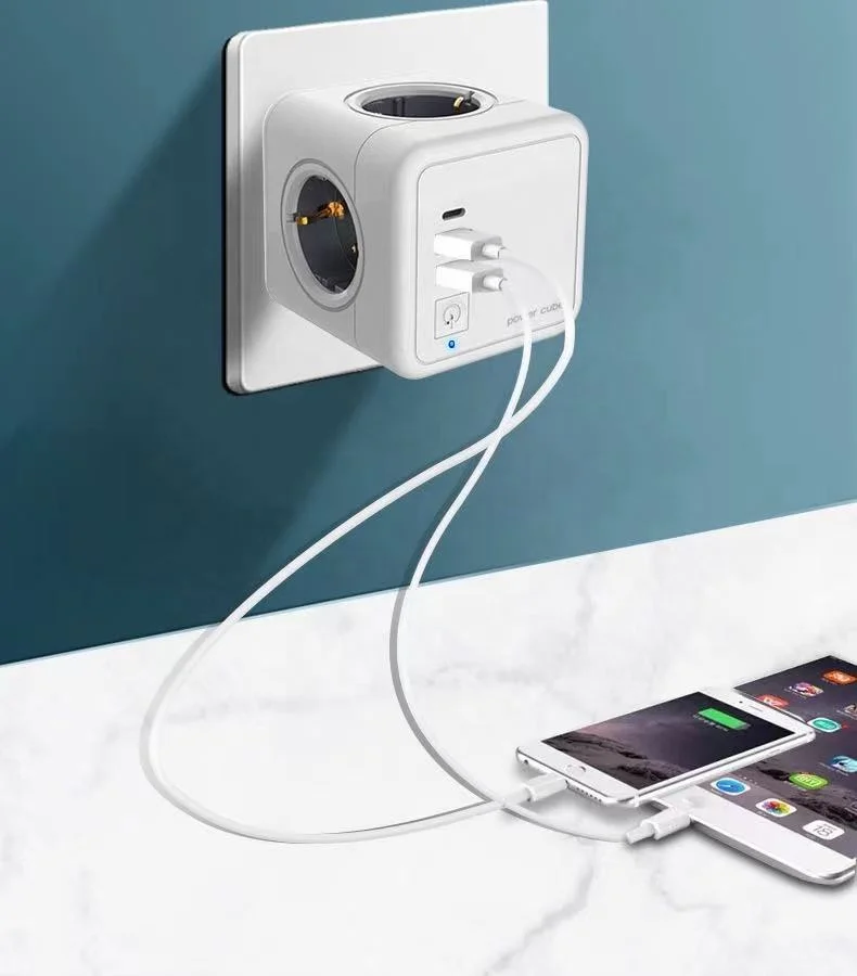OEM стандарт ЕС кубический удлинитель с USB портами Тип C CE Выходные розетки удлинителем 1 5 м электрический выключатель шарик