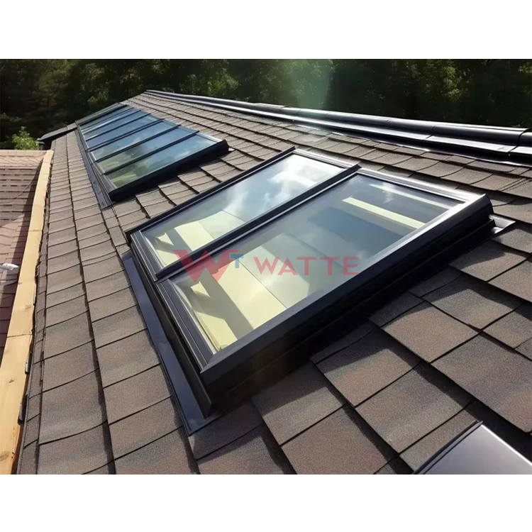Easy assembly aluminum insulated glass waterproof rooflight electric open residential roof window curb mounted skylight
