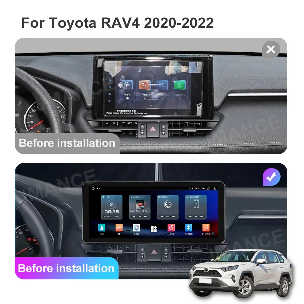 Jmance Android Car Radio 12.3 Inch Screen  Head Unit Carplay Android auto Car Multimedia Player For Toyota RAV4 2020-2022