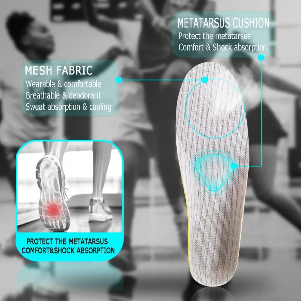PVC Orthopedic Insoles Orthotic Flatfoot Health Soles Pad for Shoes Insert Arch Support Pads for Plantar Fasciitis Foot Insoles