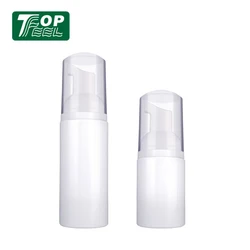 60ml 80ml 100ml Round solid white pet plastic foaming pump packaging bottle with foam pump