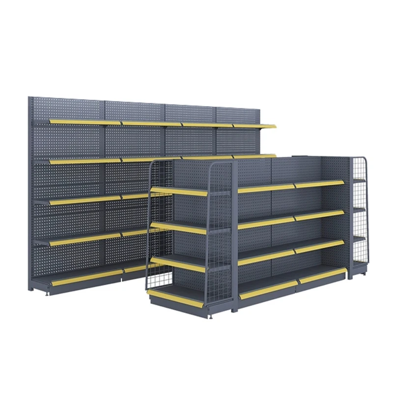 Guichang Customizable Black Grocery Store Shelf Metal Retail Shop Shelving Display Steel Rack Supermarket Shelving