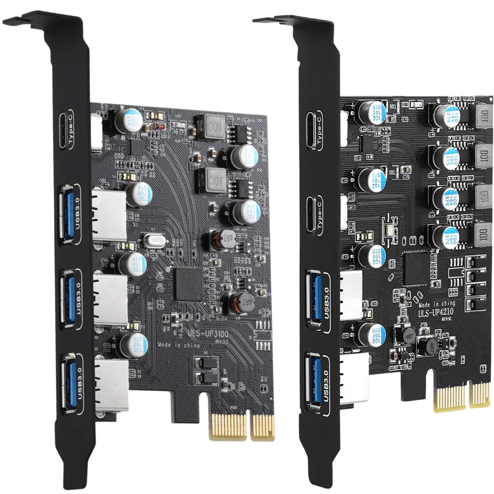 Карта расширения PCIE USB 3,0 Type C 5 Гбит/с PCI-E to Type-C USB3.0 концентратор 4-портовый адаптер USB3.2 GEN 1 USB A + USB C