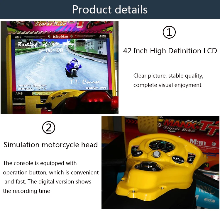 Coin Operated 2 Players 42 Lcd Manx Tt Motor Simulator Racing Arcade Game Video Machine Car Racing Simulator Racing Simulator