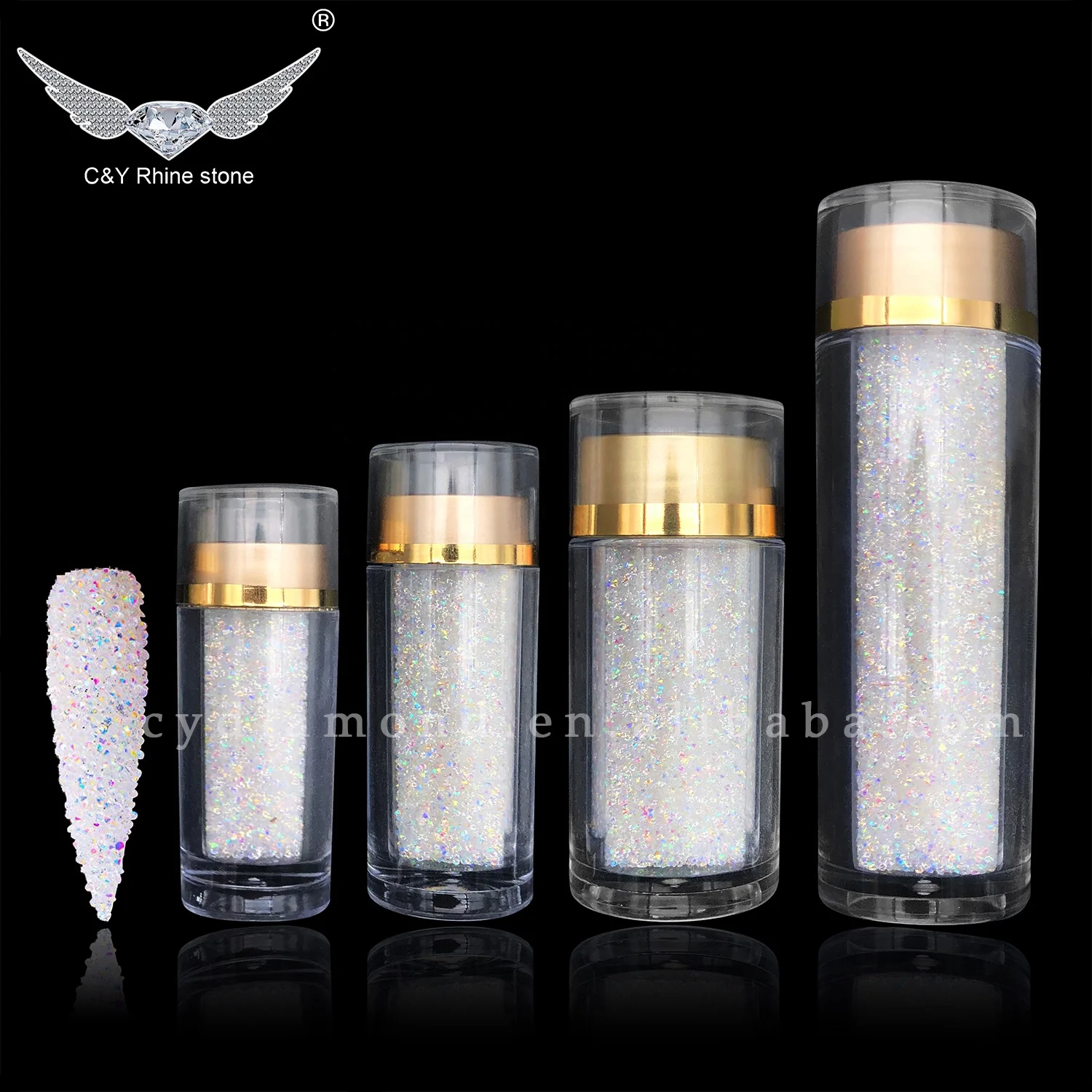 CY 46G Nails Pixie Eif Box Crystal Rhinestones Pointback Strass Glass Diamond Stone Bulk Nail Art