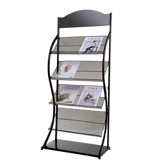Hot Sale Free custom Modern Metal Magazine metal display rack Display Stand For Newspaper And Magazine