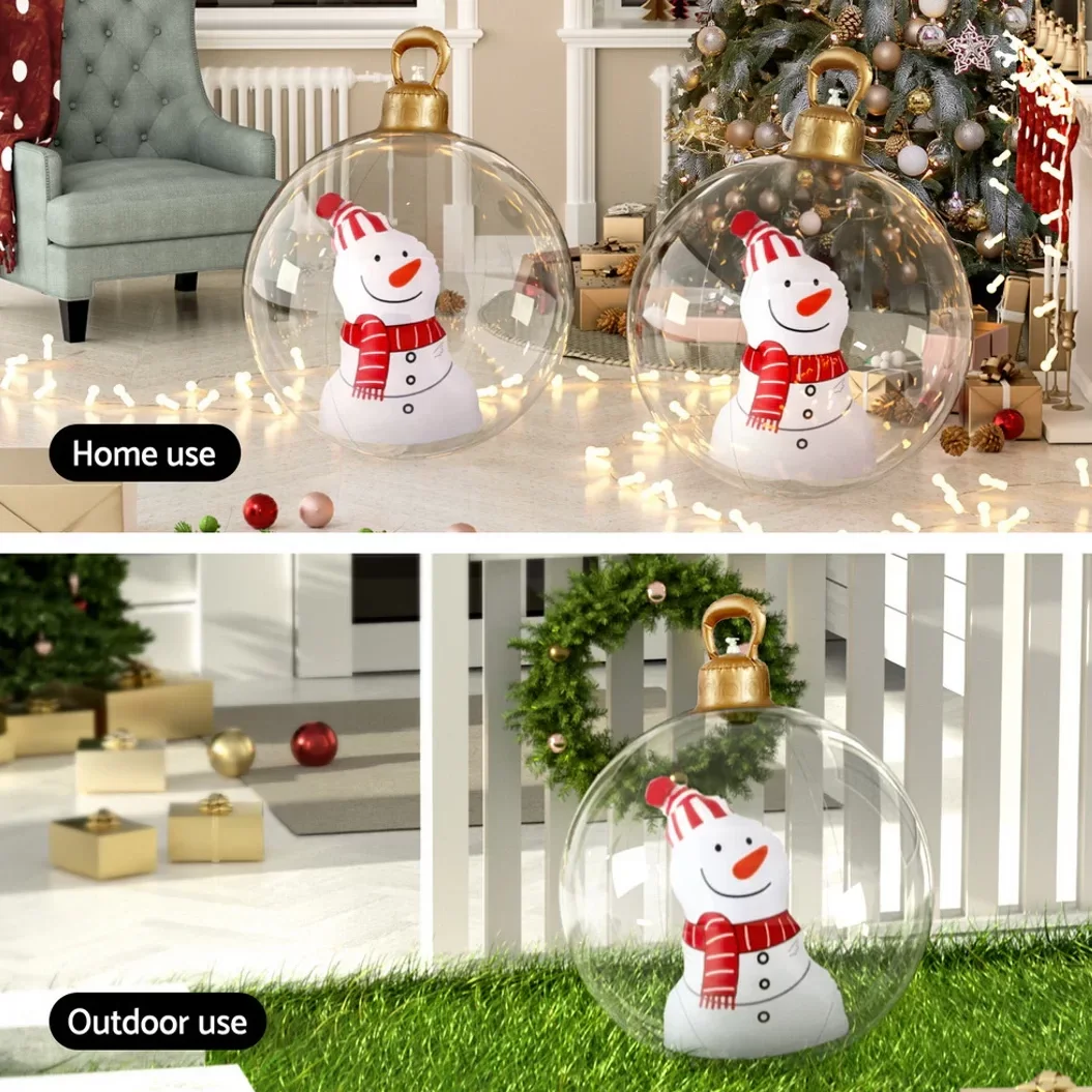 New Arrival Snowflake Xmas Decorations Ball Outdoor Inflatable Decoration Christmas Snowman Ball In Ball