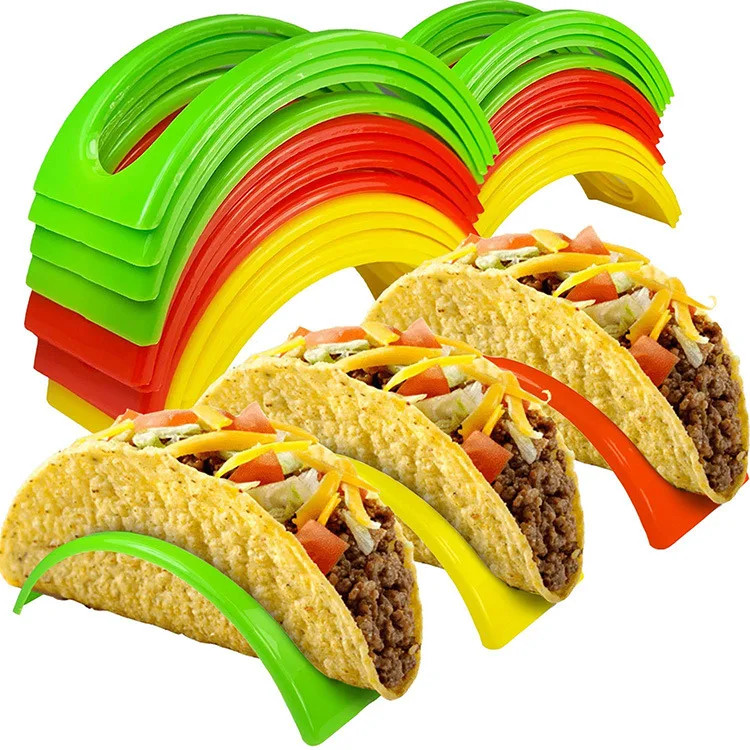 Taco Holder Stands  Hard Plastic Taco Shell Holders Rack BPA Free for Microwave and Dishwasher Taco Tuesday Party Tray