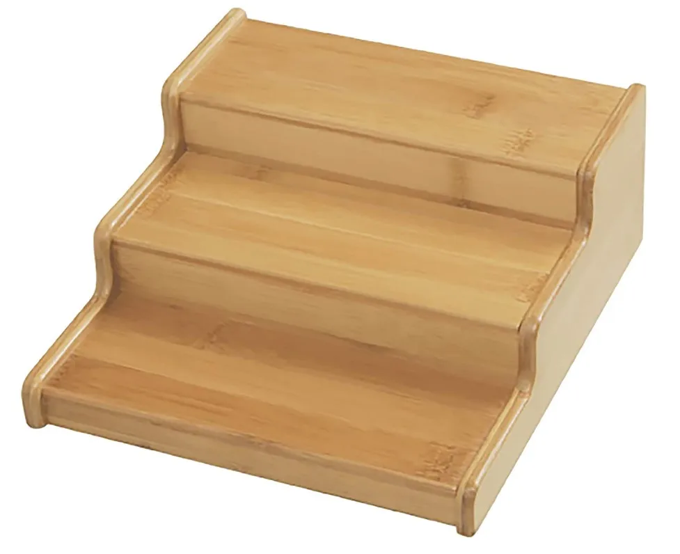 
3 Tier Expandable Bamboo Spice Rack Step Shelf Cabinet Organizer 