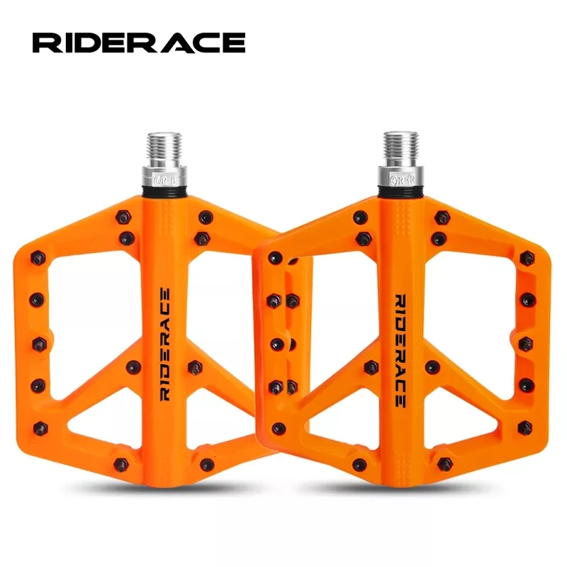 Bike Pedals Nylon Sealed Bearings Road BMX MTB Mountain Bicycle Wide Flat Platform Ultralight 9/16 Inch Non-Slip Cycling Parts