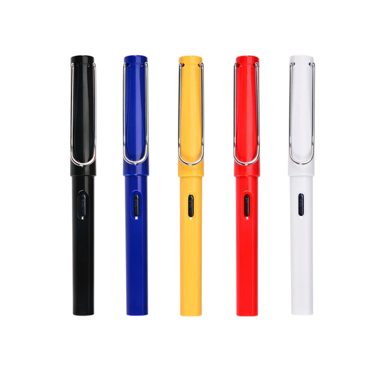  Wholesale Cheap Plastic Transparent Rainbow Fountain Pen with Ink