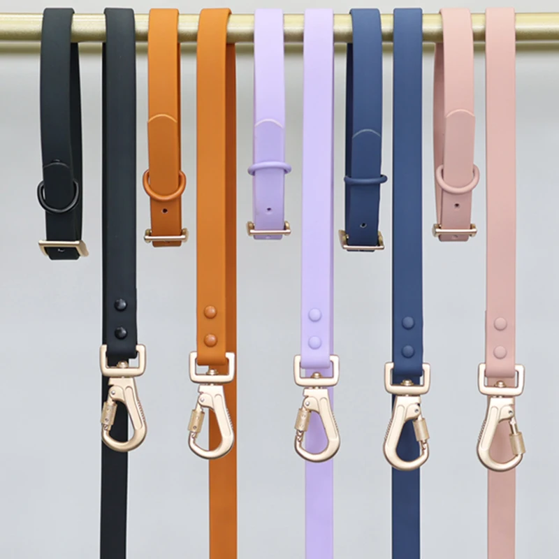 Hot Sale Stocked Pvc Coated Dog Leash for Small Medium Dogs Rubber Fabric Waterproof Soft Dog Leash