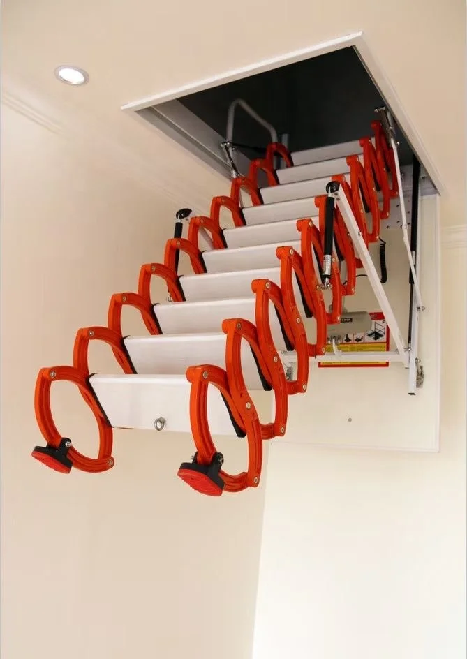 Telescopic stairs Custom Folding Orange Loft Ladder Aluminium Attic