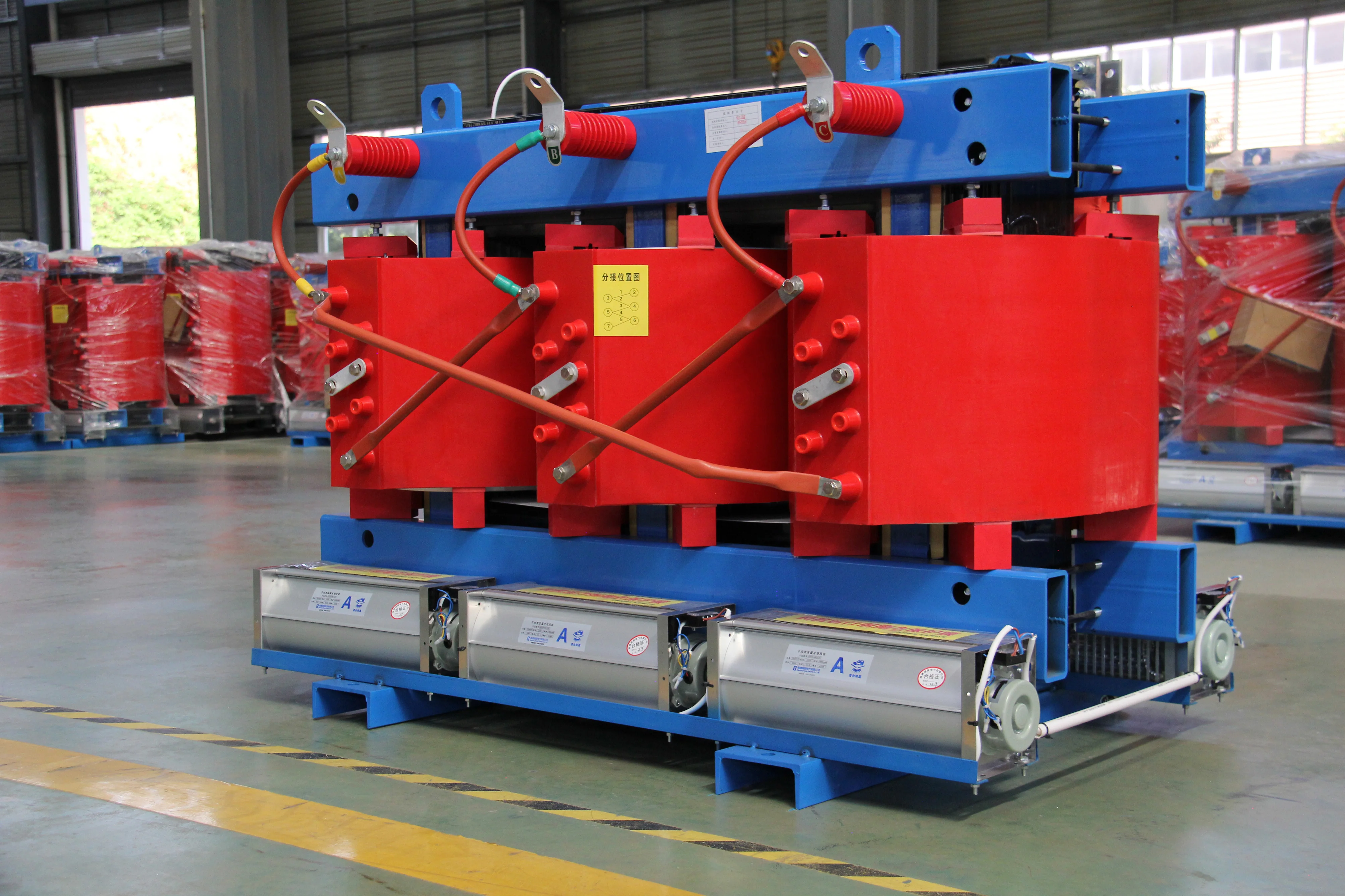 power electrical transformer 3 phase 100kva 200kva 500kva 630kva 11KV 33KV dry type power supply transformer manufactures
