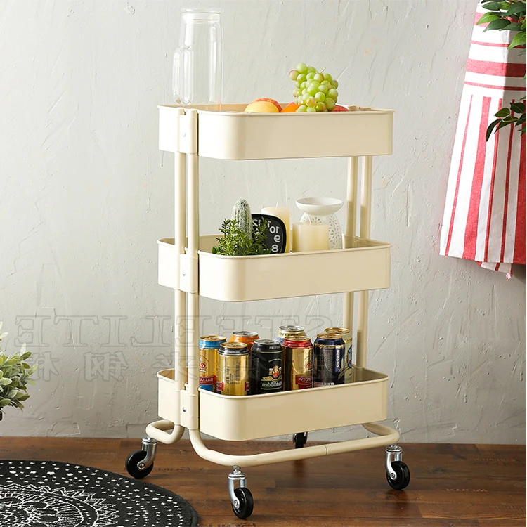 Best Storage Design Steel Metal Storage Cart Keuken Trolley Make Up Organizer Trolly