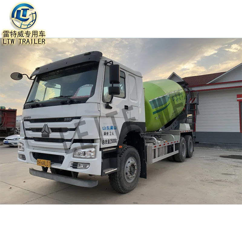 sinotruk howo 371hp 336hp 8 m3 12m3 10m3 used cement truck mixer pump concrete mixing truck