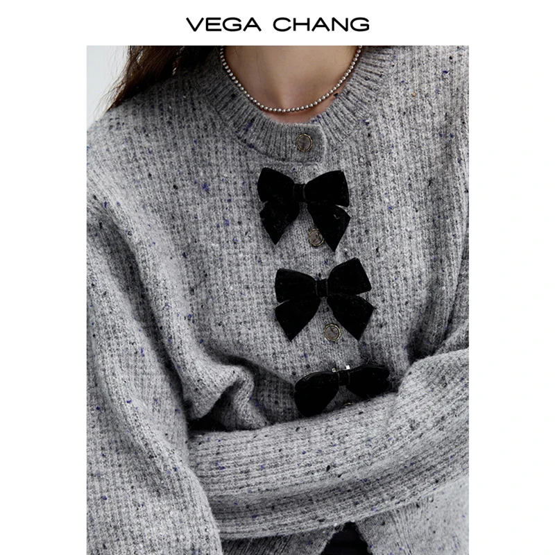 Vega Chang 2025 New Knitwear For Fall  Niche Design Miu Stylish  Butterfly Cardigan Top  Wool Sweater