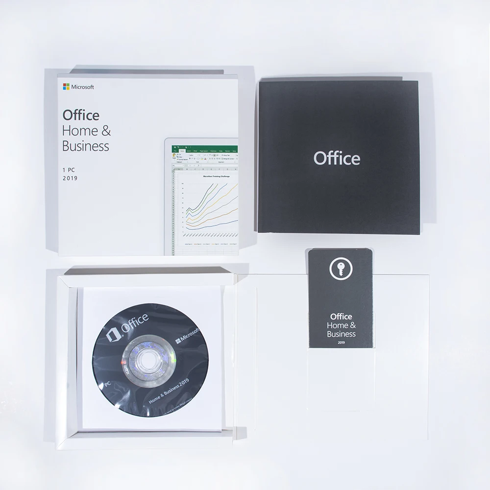 Wholesale Microsoft Office 2019 Home and Business for  PC    Retail  Box  with DVD and key card Download 100%  activation