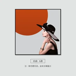 Wall Art Canvas Painting Big Hat Dresses Paris Fashion Girl Nordic Posters and Prints Wall Pictures for Living Room Home Decor