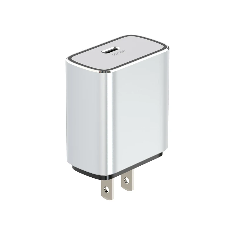 
2020 New Arrival High Quality US UK EU Aluminum Alloy Fast PD 18W Wall Charger PD Adaptor 