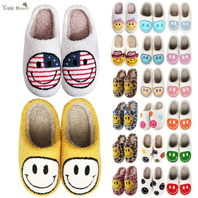 Fashion styles flower fluffy fruits strawberry cherry mushroom smile face happy face love heart bunny easter home slippers