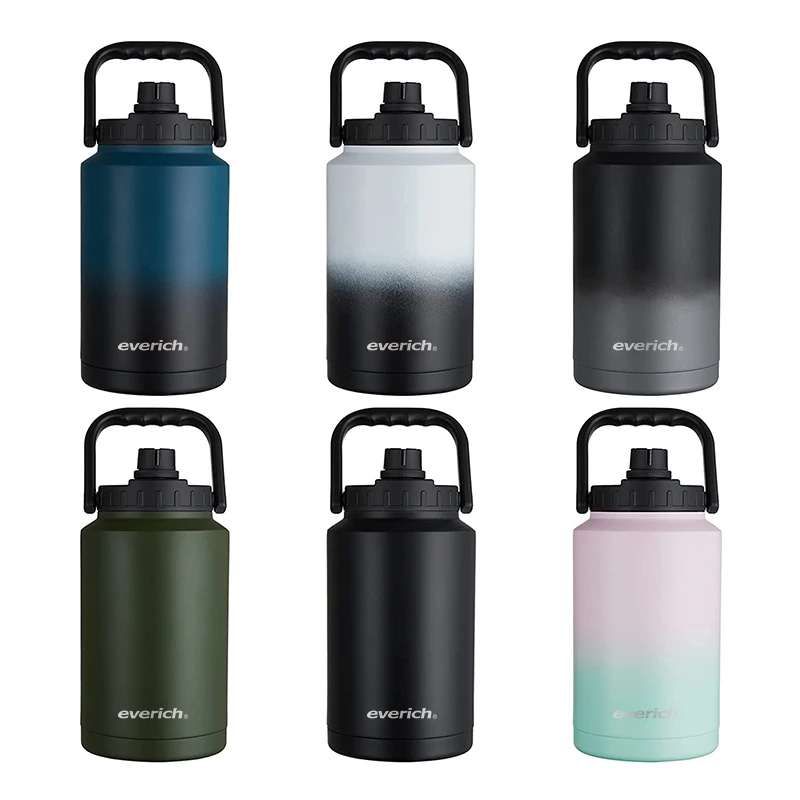 1 галлон 128 унций everich с двойными стенками из нержавеющей стали градиентная большая бутылка для пива водой пиво производитель крышкой ручкой
