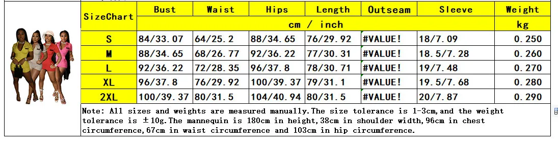 2021 New Arrivals Casual Fashion Short Sleeve Zipper Solid Color Jumpsuit Summer Bodysuit Bodysuits for Women