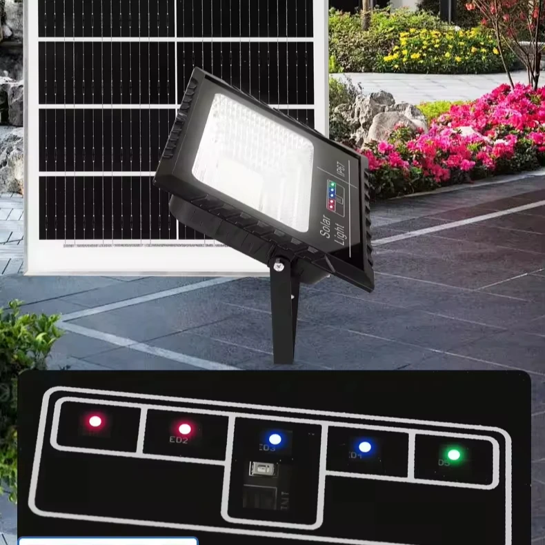 60w 120w 200w 300w 400w ABS High Battery Capacity Solar Floodlights Remote Control Solar Spotlight