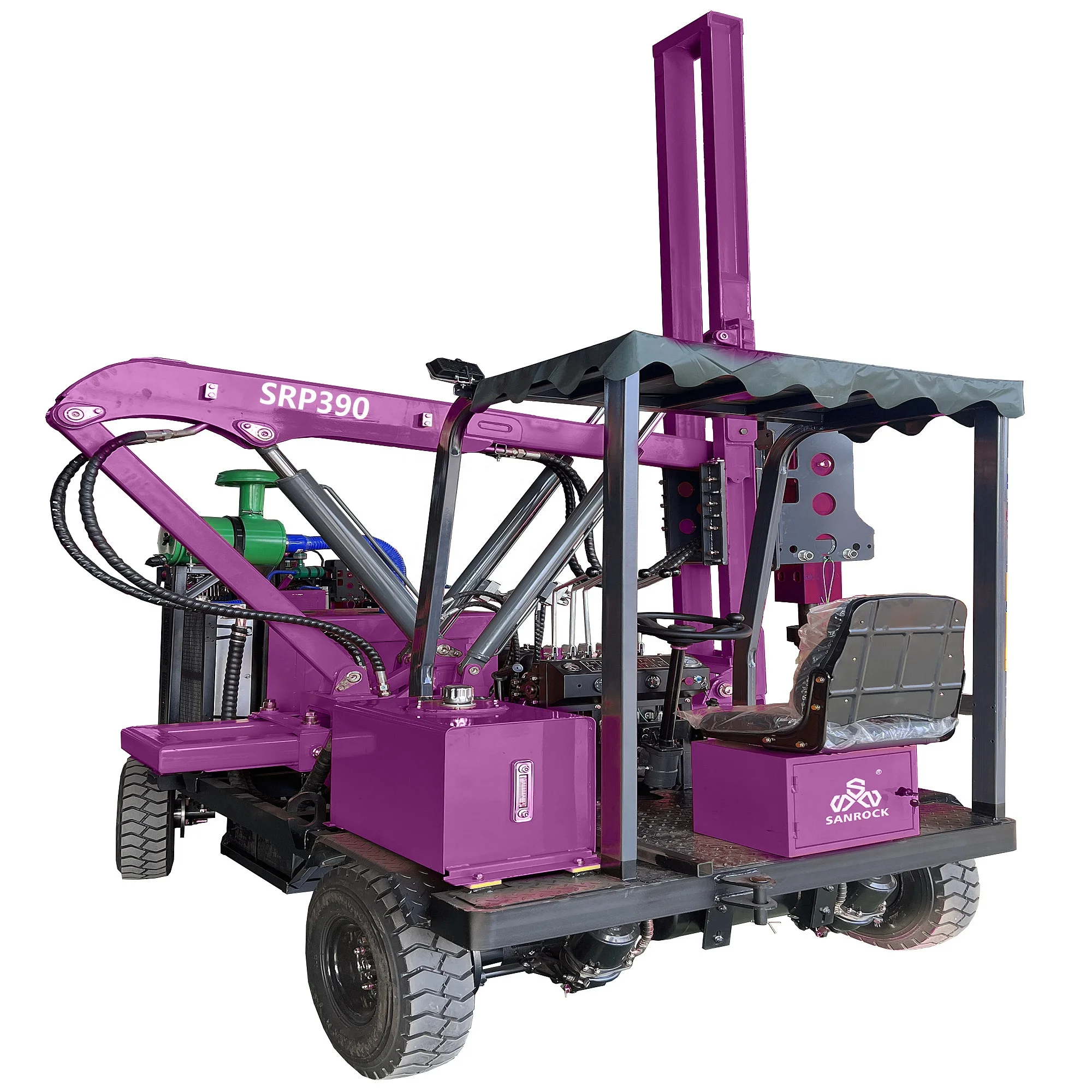 Hydraulic Pile Driver Guardrail Post Vibration Piling Machine Portable Small Pile Driver