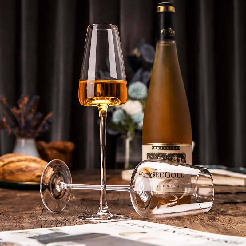 4Pc Handblown Universal Concave Bottom White Red Wine Goblet Drinking Glassware Gift Set