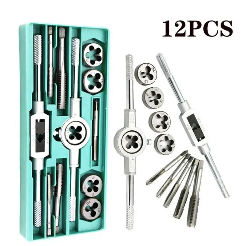 Auto Tools Die Tap Threading Right Hand Metric Wrench Die Set Screw Extractor Die Adjustable Tap Wrench Thread Tap and Die Set