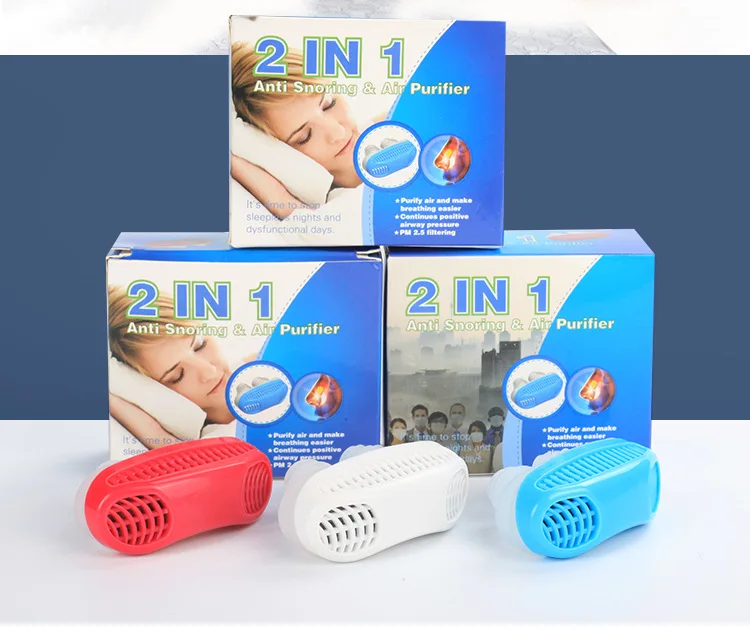 Hot 2 In 1 Automatic Anti Snoring Devices Nasal Dilator Nose Vents Plugs Air Purifier Filter