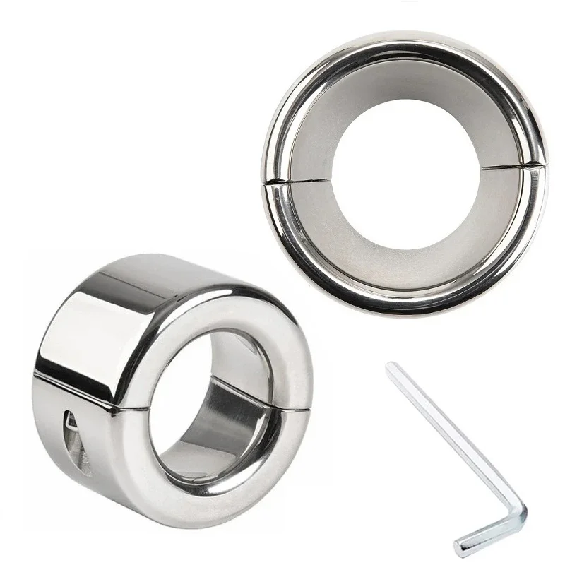 223g Weight Stainless Steel Heavy Cock Ring Ball Stretcher Ejaculation Delay Trainer Scrotum Pendant SM Penis Ring Sex Toys
