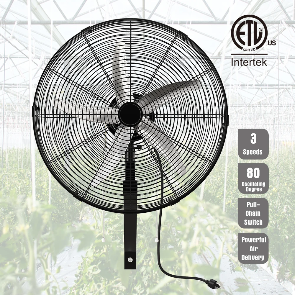 20 inch Wall Mount Fan Industrial Wall Fan for Indoor, Commercial, Residential, Warehouse, Greenhouse, Workshop, Basement, Black