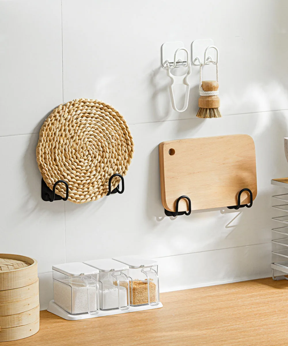 304 Stainless Steel Self Adhesive Hooks, Drainage, Hanging Multi Function Kitchen Shelf