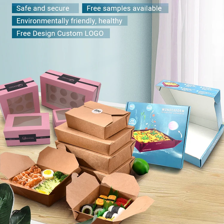 Muffin Snack Kraft Packs Plastic Window Design Sweet Dessert Packaging Pvc Food Packaging Boxes With Window