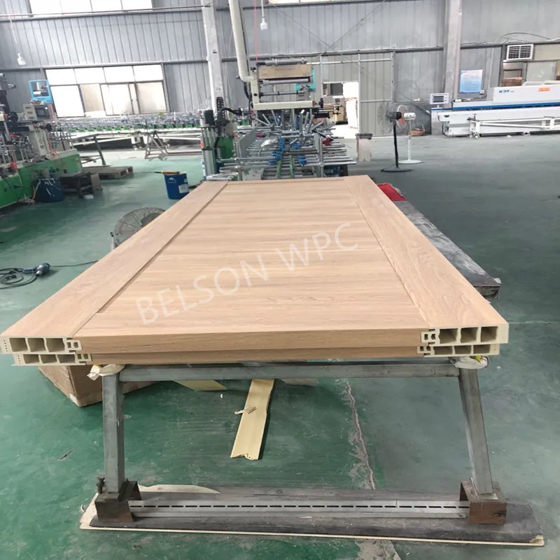High Quality PVC Film Laminated Wood Plastic Composited Door Water-Proof  WPC Assembly Door For House