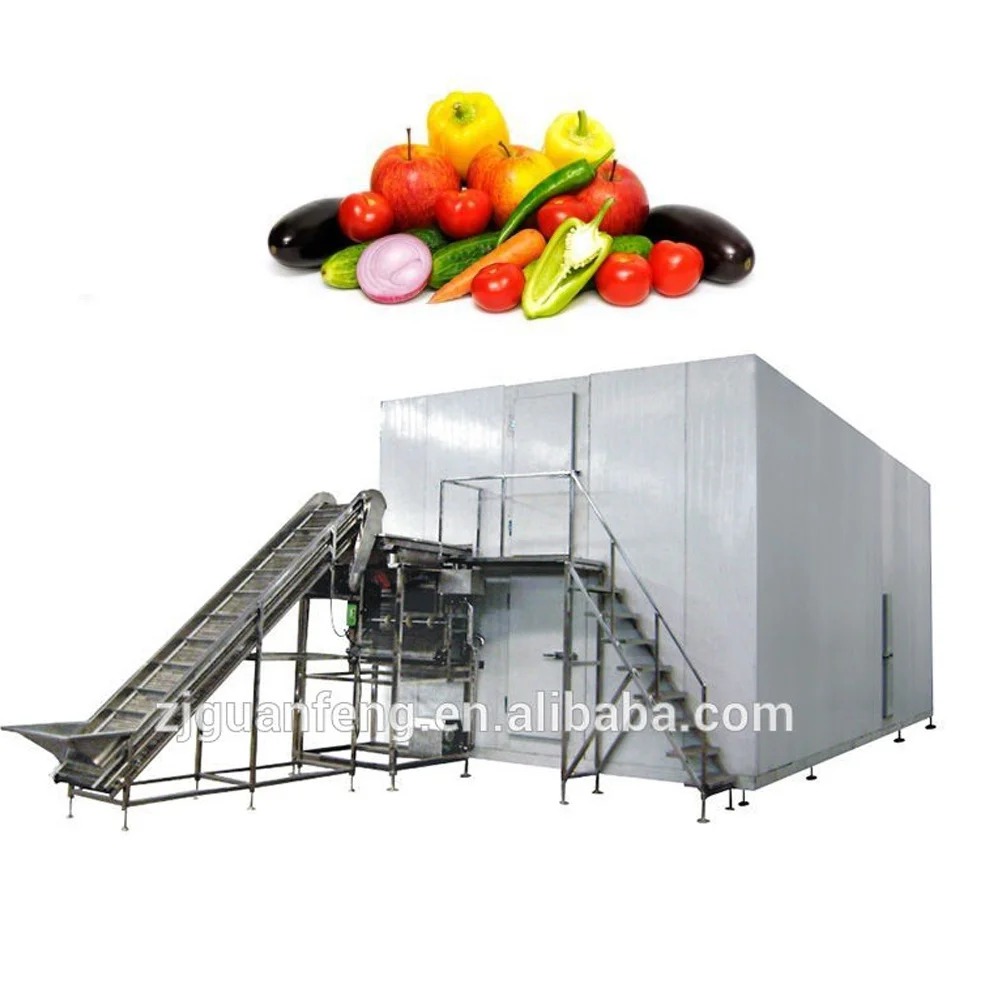 Automatic Sweet Corn Carrots Iqf Quick Freezing Machine Iqf Tunnel Frozen Peas Processing Plant