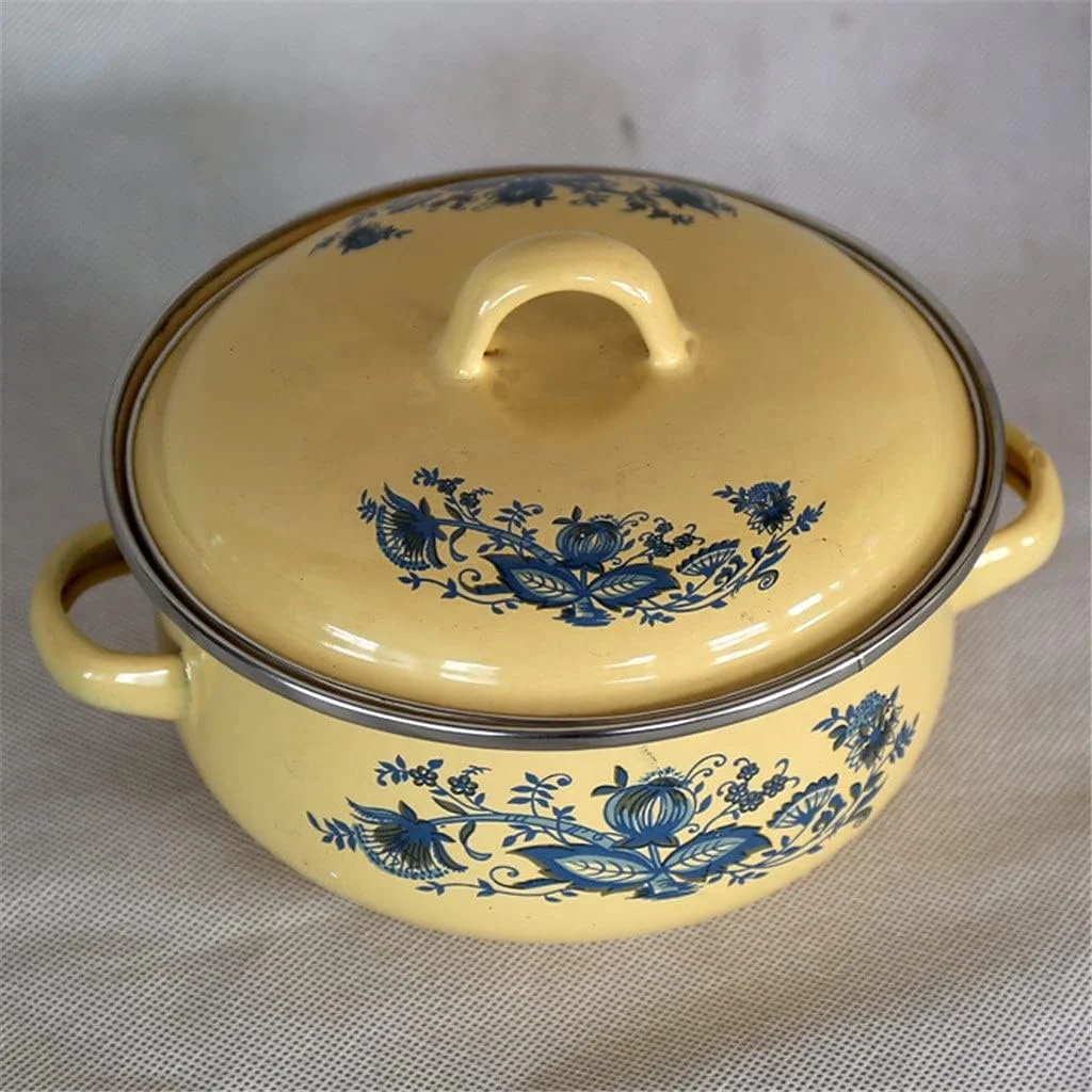 Ollas de Peltre Pewter Juego De 5 Cacerolas Enamel Casserole Cooking Kitchenware Ollas de Peltre 16/18/20/22/24cm Set Cookware