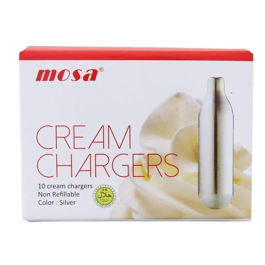 Nitrous Whipped Cream Chargers Mosa (8g, N2), Boxes of 10