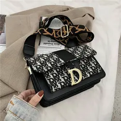 Newest ladies Designer Letter Wide Shoulder Strap Purse bolsos de mano bolsa feminina luxury famous brand name handbag for women