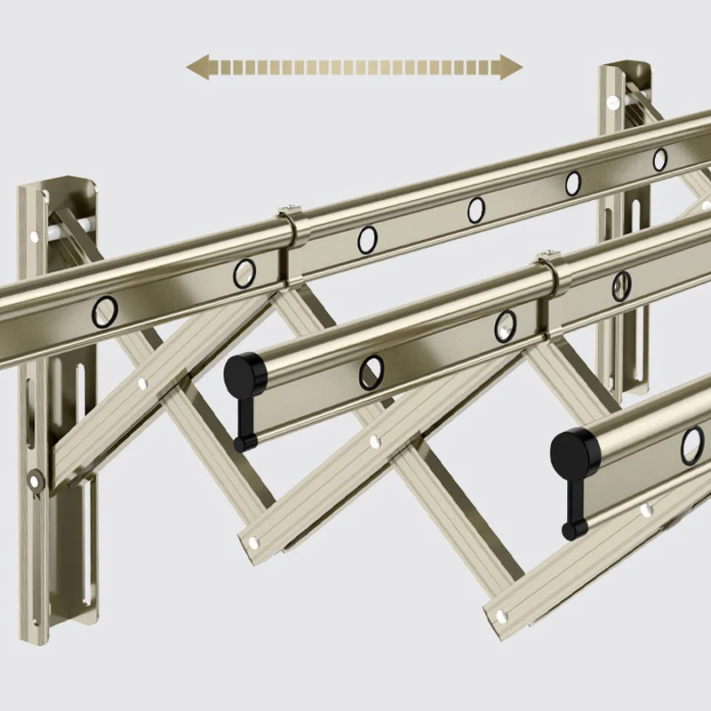 outdoor wall mount push-pull folding clothes hanger drying rack No rust aluminium telescopic clothes-hanger
