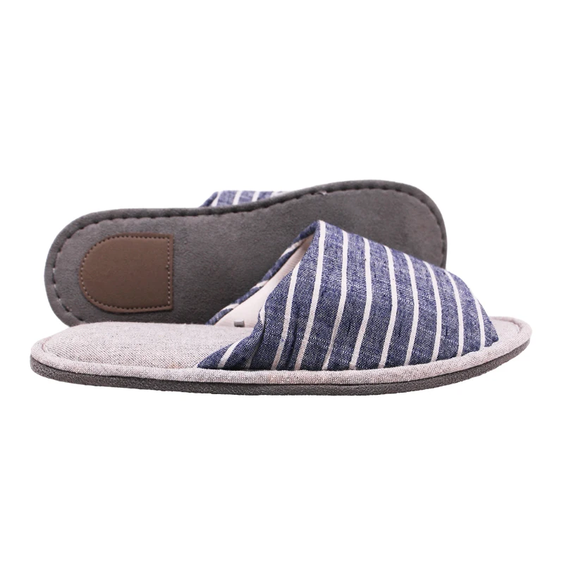Wholesale Hotel Supplier Indoor Disposable Suede Sole Fabric Lining Upper Slides Comfortable Bathroom Slippers
